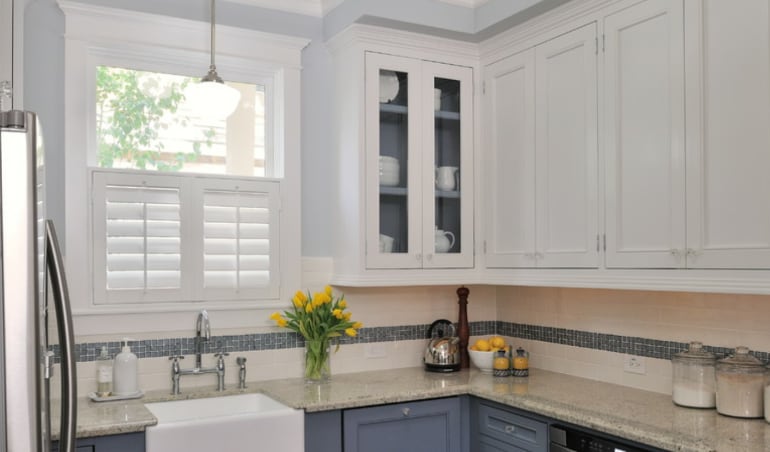 Polywood shutters in a New York kitchen.